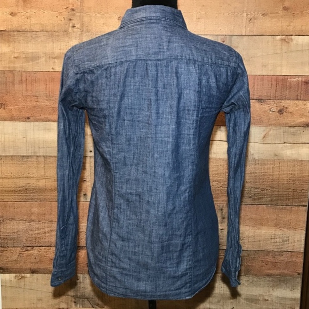 LOFT the "Softened" blue denim shirt XS - Picture 3 of 4